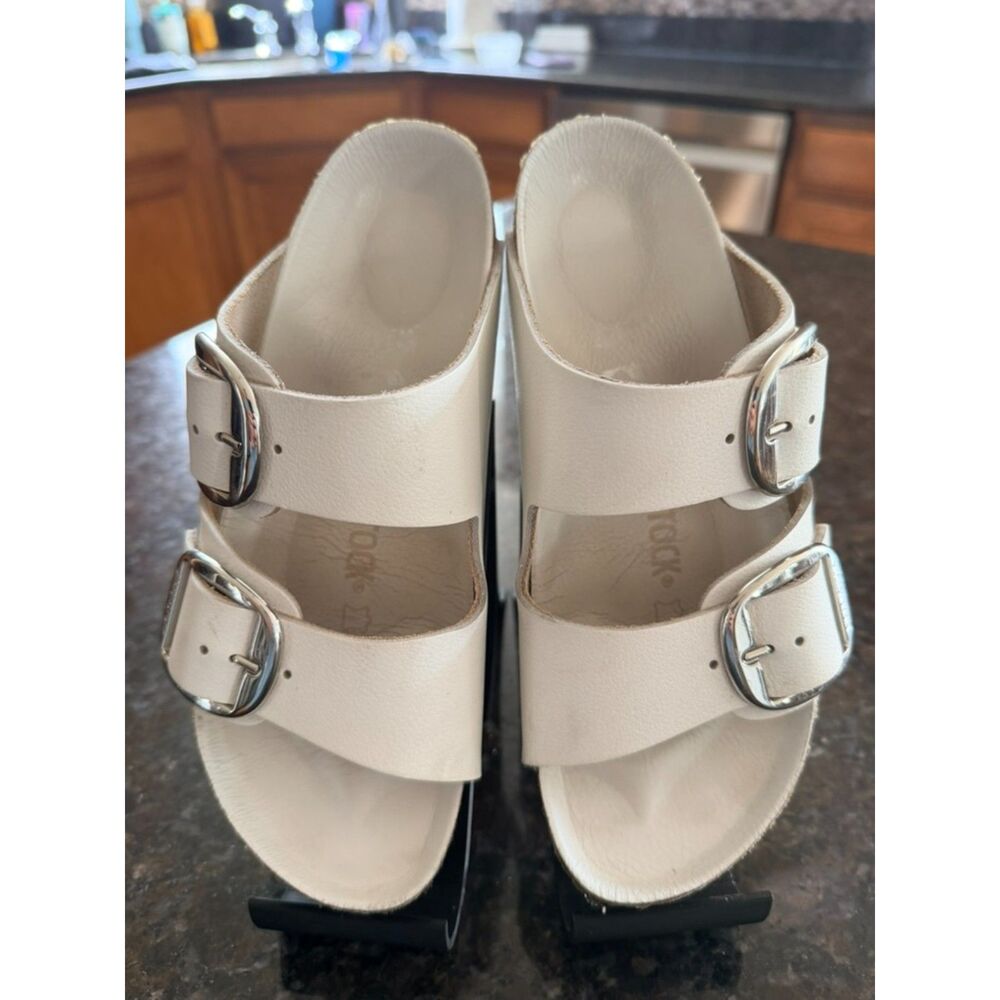 Birkenstock Arizona Big Buckle - White Leather - Size 37N (L6/M4) - EUC